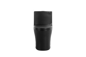 English Elm 1.1/1.60 Gpf Dual Flush One Piece Toilet Matte Black Elongated Ada Comfort Height W1573S00067