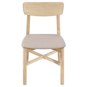 English Elm Perkins Rectangular Dining Set with Embossed Detail and Upholstered Chairs for Four White Washed B062S01626