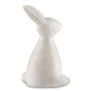Marble Rabbit Sculpture - Handcrafted Contemporary Stone Art with Elegant Veining for Home Decor