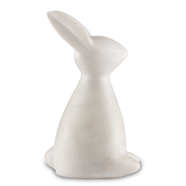 Marble Rabbit Sculpture - Handcrafted Contemporary Stone Art with Elegant Veining for Home Decor
