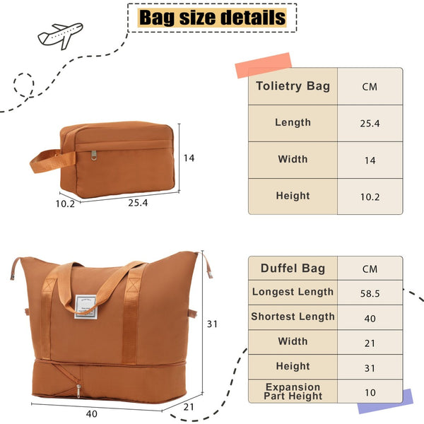 English Elm Softside Expandable Spinner Luggage Set with Tsa Lock Duffel Polyester Travel Orange N732P201004G