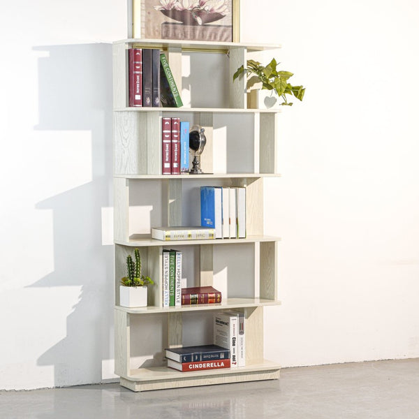 English Elm 31.5" Tall 5-tier Mdf Bookcase Slim Open Shelving Unit for Office Bedroom Living Room White W2899P444154