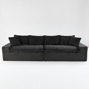 English Elm Luxury Turtle Velvet Multifunctional Sofa - Modular 4-Seat Design, Ergonomic Sponge Cushions, 400lbs Capacity, Stylish Living Room Centerpiece W3371S00035