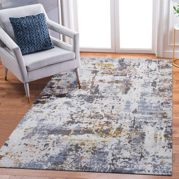 English Elm Payas Collection 8X10 Stylish Ivory And Navy Abstract Area Rug - Durable, Stain Resistant, Modern Design B189P183559-GIGA