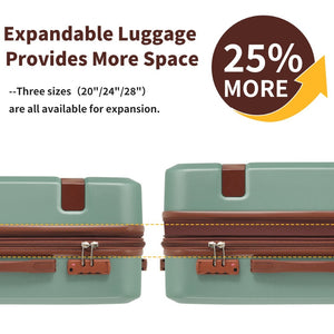 English Elm 4 Piece Hard Shell Abs Luggage Set with Spinner Wheels Tsa Lock and Packing Cubes Light Green N732P197378F
