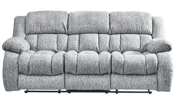 English Elm STONIC Grey Reclining Sofa and Loveseat Set — Plush Polyester Fabric, Oversized Arms, Manual Recline, Chaise Comfort B201S00146