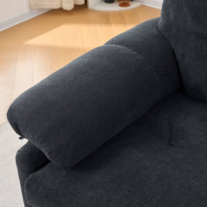 English Elm (old: W3163p269700) Convertible Chenille Sleeper Loveseat with Queen Pullout and Rolling Casters Black W3163S00100