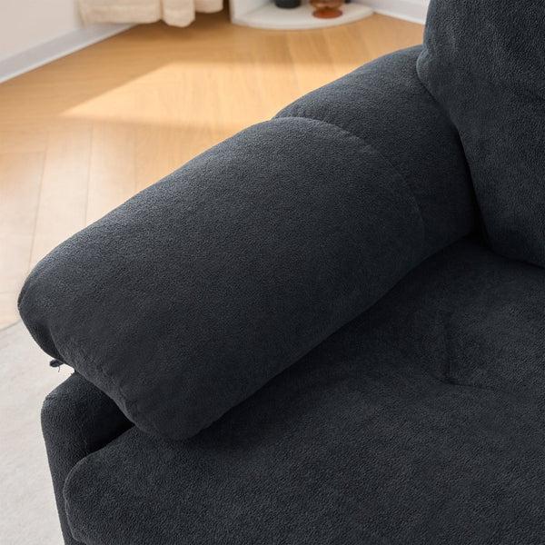 English Elm (old: W3163p269700) Convertible Chenille Sleeper Loveseat with Queen Pullout and Rolling Casters Black W3163S00100