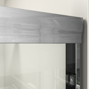 English Elm 56-60 in Semi-frameless Bypass Shower Door Matte Black Tempered Glass Walk-in Brushed Nickel W1573P239436