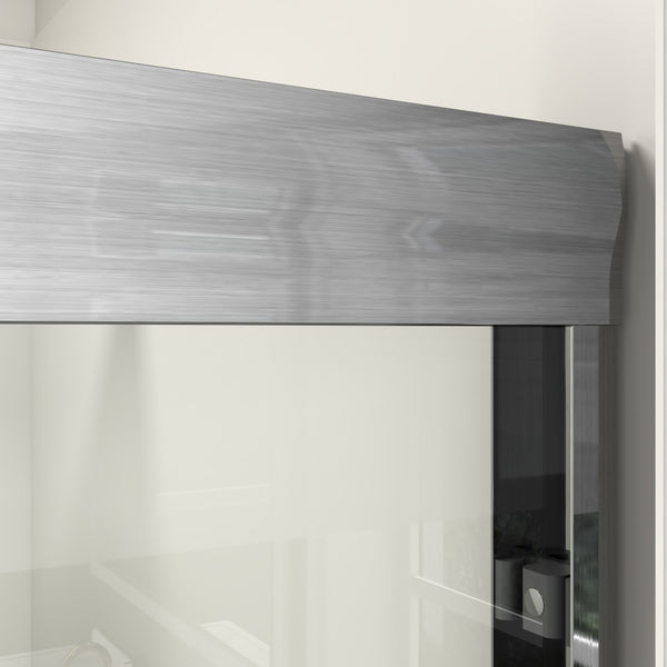 English Elm 56-60 in Semi-frameless Bypass Shower Door Matte Black Tempered Glass Walk-in Brushed Nickel W1573P239436