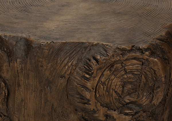 English Elm Accent Tree Stump Round Side Table Walnut Finish Organic Sculptural Indoor Outdoor Use B2710P461668