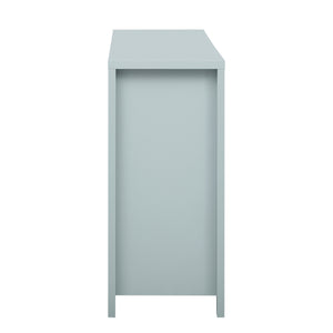 English Elm Modern Wave-Pattern Sideboard Cabinet with 2 Drawers 4 Doors 3 Adjustable Shelves Aluminum Handles Stylish Storage for Entryway and Living Room Cyan N711P269068C