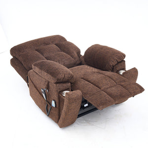 English Elm Old Age Electric Lift Chair With Massage & Heat, 180° Recline, Dual Motors, Cup Holders & Storage W547S00054