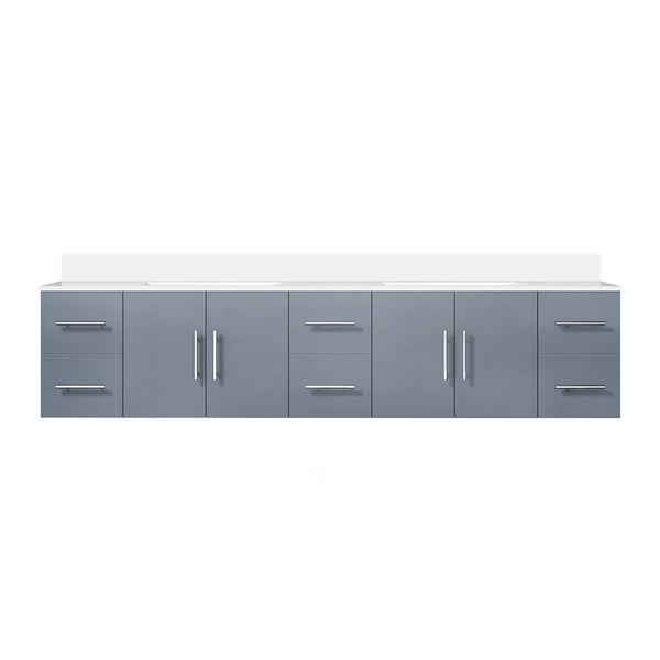 English Elm Dark Grey Double Bath Vanity 84 in W x 22 in D with Cultured Marble Top, Solid Wood, Soft-Close Drawers B2731P258751