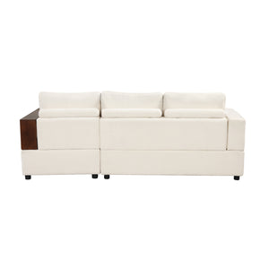 English Elm Christopher Knight Home® - 87.4" Sectional Sofa with Chaise, Chenille Upholstery, Reversible Armrests & Hidden Storage for Cozy Living Beige N763S000010A