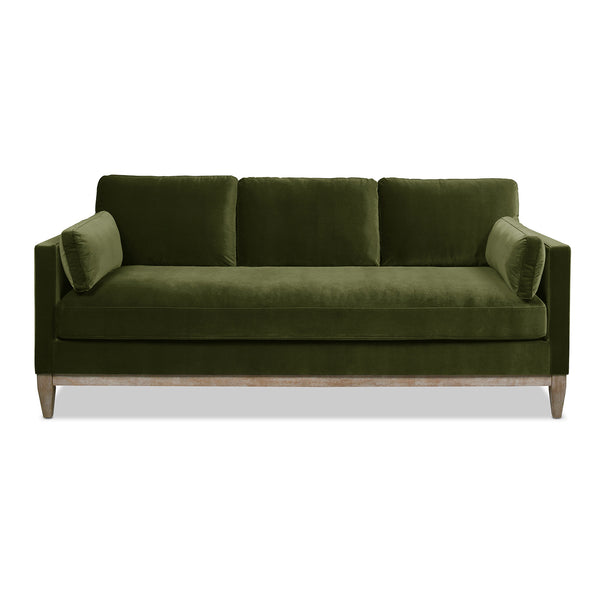 English Elm Jennifer Taylor Home - Knox 84" Modern Farmhouse Sofa In Olive Green Velvet - Durable, Cozy, And Easy-Care Comfort For Homes B2719P238333