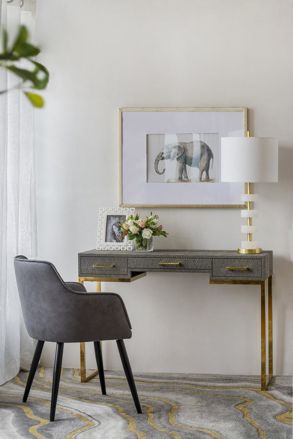 English Elm 13x13x26" Marble Table Lamp - White Acrylic & Brass Frame, Vintage-Modern Drum Shade, Timeless Accent Lighting W2078P324076