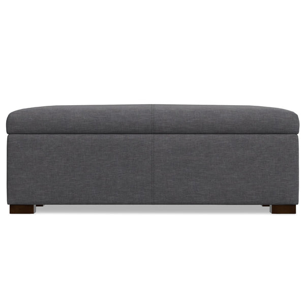 English Elm Gabbie Rectangular Storage Ottoman with Lift-Up Lid and Child-Safe Hinges, Linen-Look Upholstery Gray B136P252684