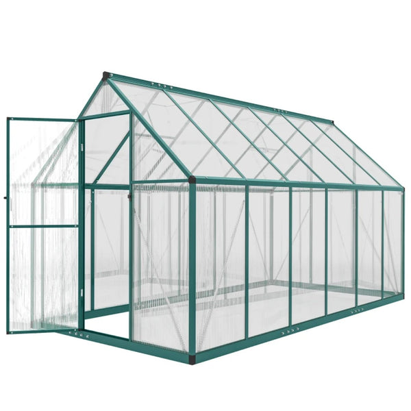 English Elm Walk-in Aluminum Greenhouse with Polycarbonate Panels and Dual Roof Vents for Year-round Growth T3971P455075
