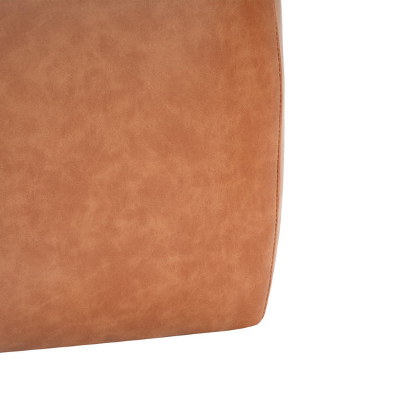 English Elm Upholstered Square Pu Leather Ottoman with Foam Seating for Modern Living Rooms N757P414086T