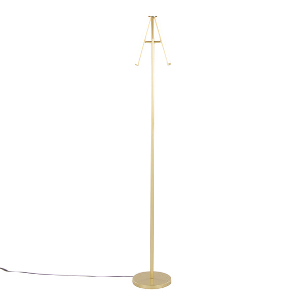 English Elm Icicle Modern 65" Swivel Floor Lamp with Integrated Dimmable LED, Sleek Metal Accent for Living Room Gold B202P224216