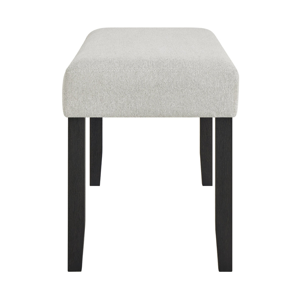 English Elm 1pc Contemporary Dining Bench with Plush Padded Seat, Wood Frame & Straight Legs for Stylish Seating Black,Light Gray 16.73 L x 42.52 W x 5.71 H B011P375945