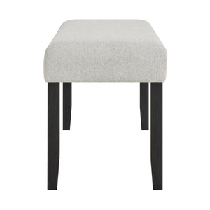 English Elm 6pc Dining Set with Rich Wood Finish, Dual Hidden Storage & Side Drawers, Upholstered Bench Comfortability Black,Light Gray,White 16.73 L x 42.52 W x 5.71 H B011S01940