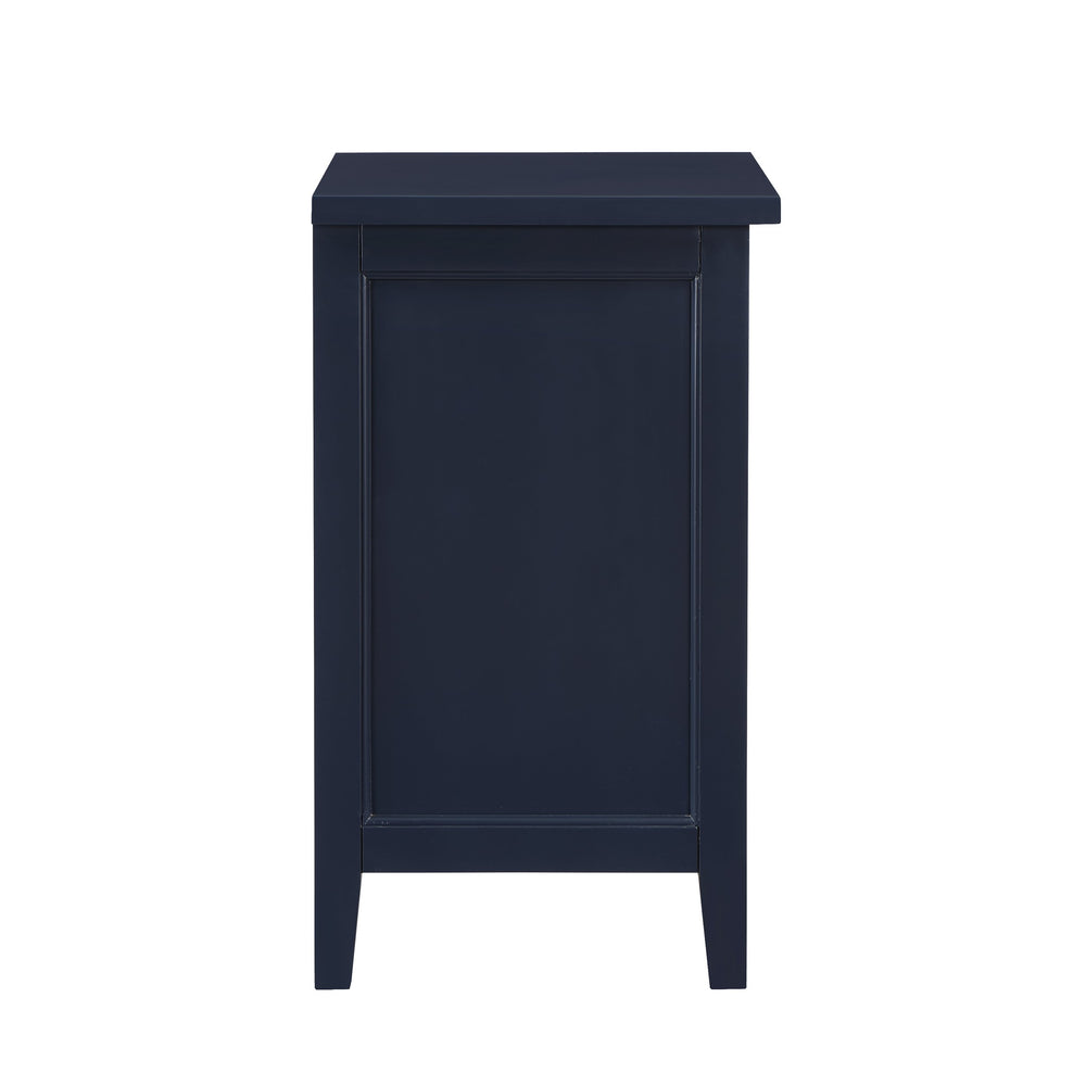 English Elm Weston Midnight Blue 2-Drawer Nightstand with Open Shelf, Solid Wood & MDF, Nickel Knobs, Durable Finish B050P376945