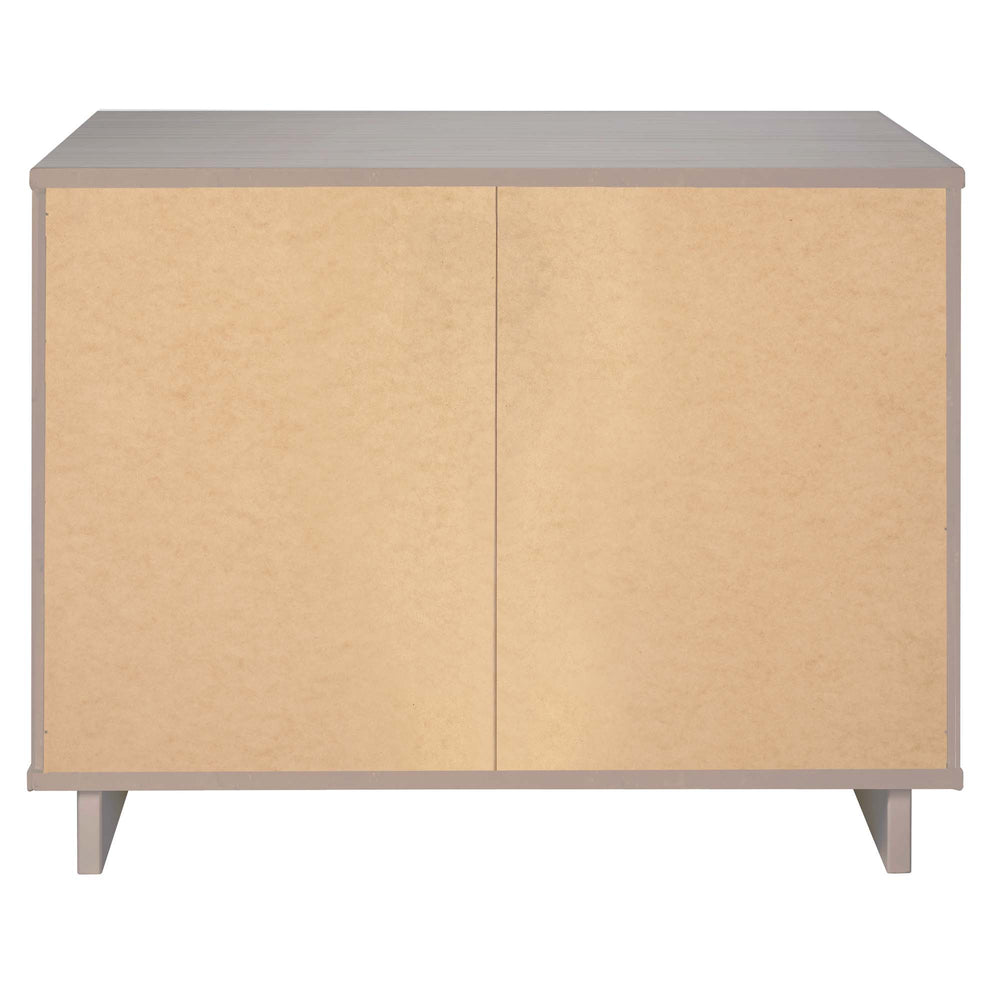 English Elm Granville 38" Dresser In Light Gray - Chic 3-Drawer Storage With Glam Gold Handles & Ribbed Design B365S00079