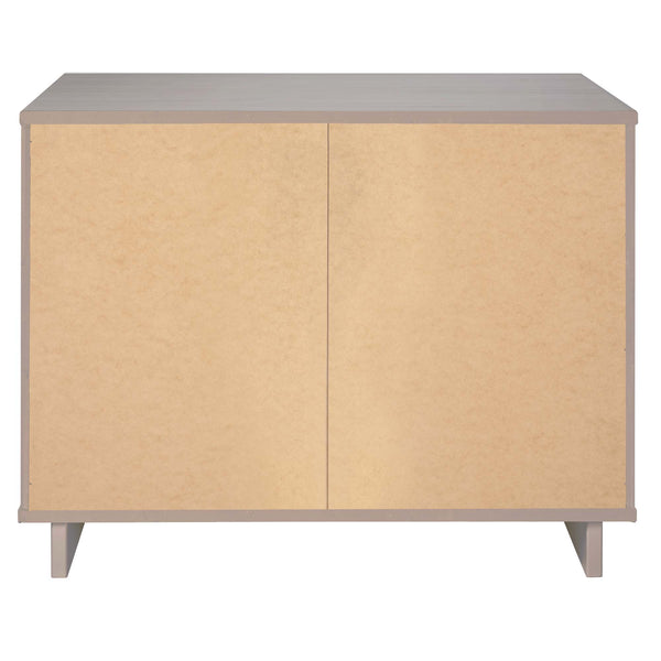 English Elm Granville 38" Dresser In Light Gray - Chic 3-Drawer Storage With Glam Gold Handles & Ribbed Design B365S00079