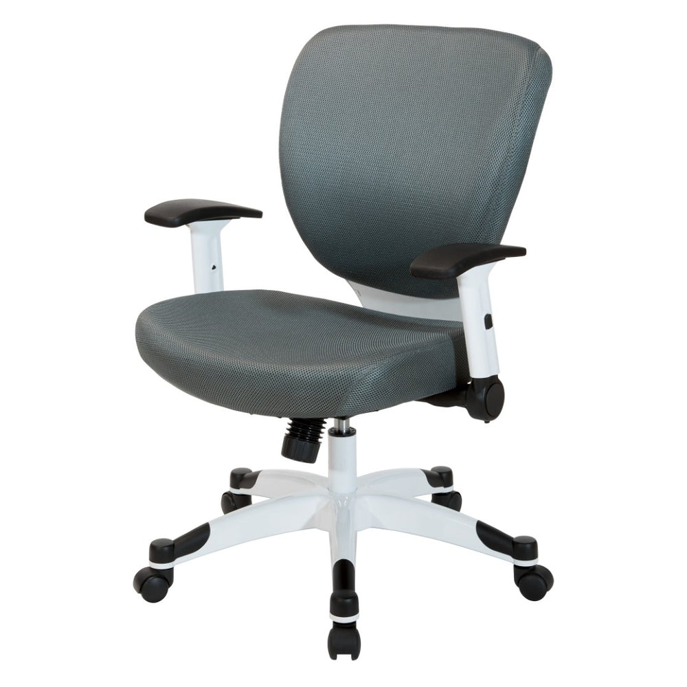 OSP Home Furnishings Padded Managers Chair with Mesh Back Lumbar Support and Ergonomic Synchro Tilt Control 5200W-2M