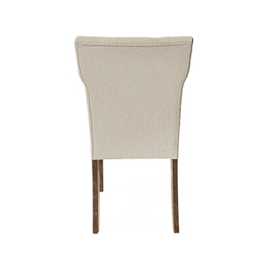 English Elm Christopher Knight Home® - Indoor Wood Dining Set Cream & Walnut — 6 Upholstered Chairs, Faux Wood Top, Rubberwood Legs, 59" N768P176660C_N768P176643W