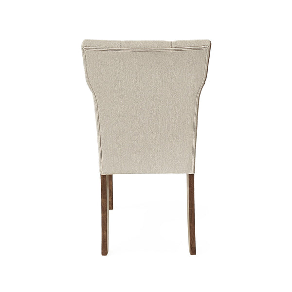 English Elm Christopher Knight Home® - Indoor Wood Dining Set Cream & Walnut — 6 Upholstered Chairs, Faux Wood Top, Rubberwood Legs, 59" N768P176660C_N768P176643W