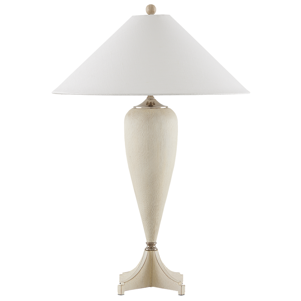 Hastings Table Lamp - Elegant Teardrop Design with Whitewashed Finish and Steel Accents for Glamour