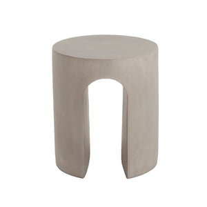 English Elm Outdoor Mgo Concrete Round Side Table with U-shape Base for Patio Lounge Seating N773P369074E