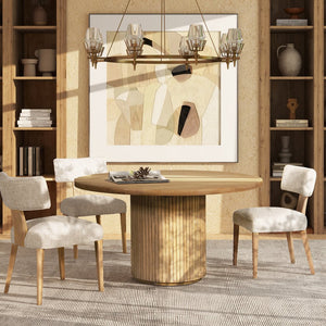 English Elm Jennifer Taylor Home - Louise Split Back Upholstered Dining Side Chair Set of 2 in Travertine Beige Chenille with Solid Rubberwood Legs and Cozy Texture B2719P269263