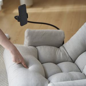 English Elm Adjustable ergonomic gaming lounge chair with 360° swivel, spring seat comfort and phone holder Gray W244P172639