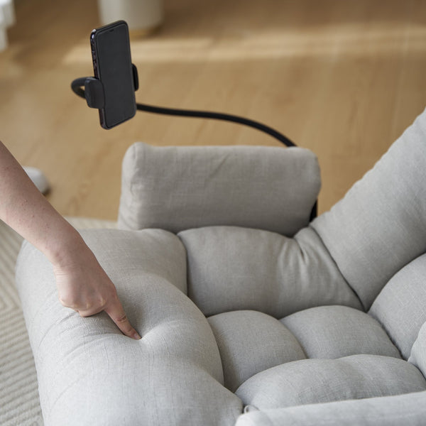 English Elm Adjustable ergonomic gaming lounge chair with 360° swivel, spring seat comfort and phone holder Gray W244P172639