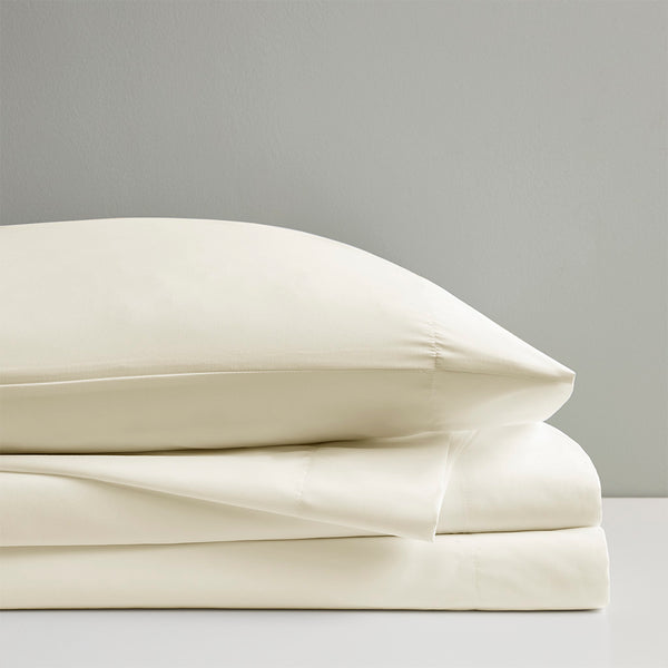 JLA Home Sleep Philosophy - Sheet Smart Cool Microfiber Sheet Set - Cooling, Moisture-Wicking, OEKO-TEX Certified Comfort for Hot Sleepers Ivory SHET20-978