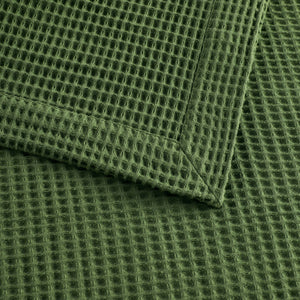 English Elm 1PC Luxurious 100% Cotton Waffle Blanket 90x90 for Full/Queen Beds – Breathable 300gsm Comfort Green 15.75 L x 12.2 W x 4.72 H B035P341141