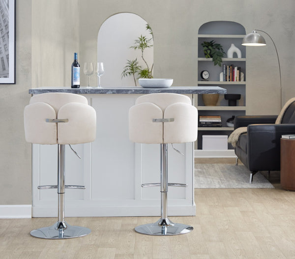 English Elm Fixed-height Swivel Counter Stools with Faux Leather Seats and Chrome Footrest Set of 2 Grey B202S02175
