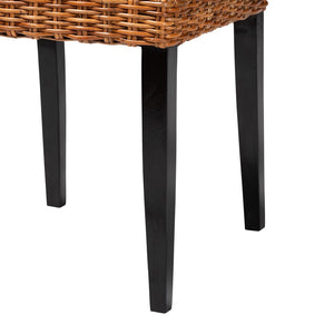 English Elm Modern Handcrafted Seagrass Woven Mahogany Counter Stool for Kitchen Island B2750P467687