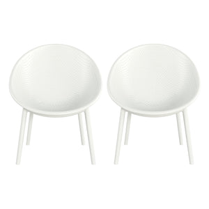 English Elm Christopher Knight Home® - Gable Weather-Resistant Accent Chair Set of 2 — Durable Polypropylene Outdoor Seating, Easy Care White N775P176715W