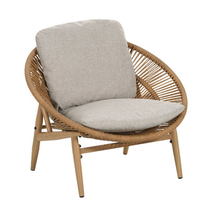 English Elm Christopher Knight Home® - Cyril Outdoor Papasan Lounge Chair - Light Brown Wicker & Beige Cushion For Stylish Relaxation N775P290578B