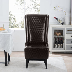 English Elm 23.03" Wide Pu Leather Wingback Accent Chair with Tall Back and Solid Birch Legs W680P421537