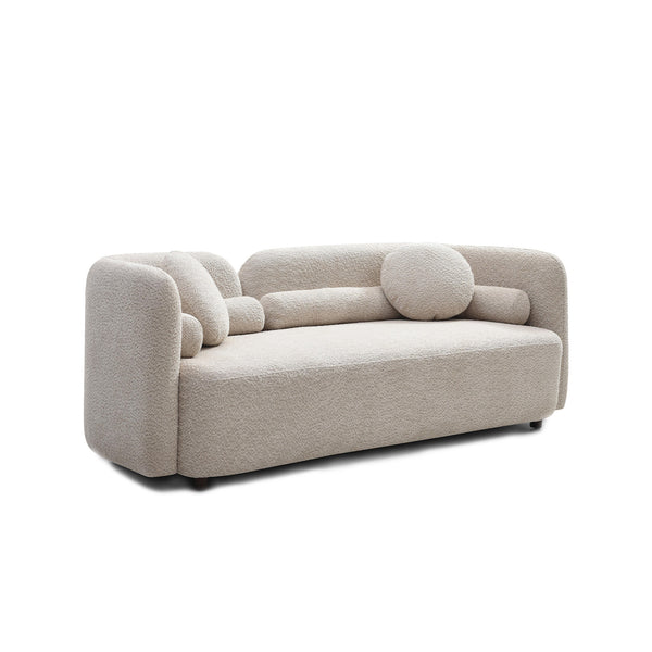 English Elm Luxury Boucle Cloud Sofa: Chic Light Beige Two-Seater For Modern Living Rooms & Home Offices, Compact Design W2664P381685