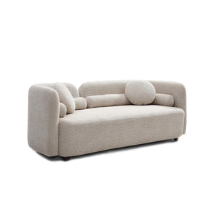 English Elm 2+1, Japandi Boucle Cloud Sofa with Wood Legs for Compact Living Spaces W2664S00095
