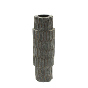 English Elm Elegent Walnut Wooden Centerpiece Candle Holder 4x12" — Hand-Carved Statement Stand for Warm Ambiance and Durable Luxury B346P336841