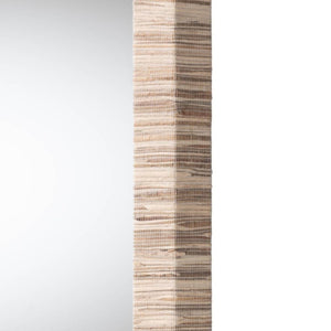 English Elm Bohemian Grasscloth Square Wall Mirror with Woven Frame for Eclectic Interiors B2750P467817
