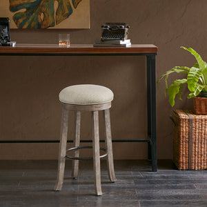 INK+IVY OAKTOWN Industrial Backless Bar Stool with Swivel Seat II104-0210 Light Grey